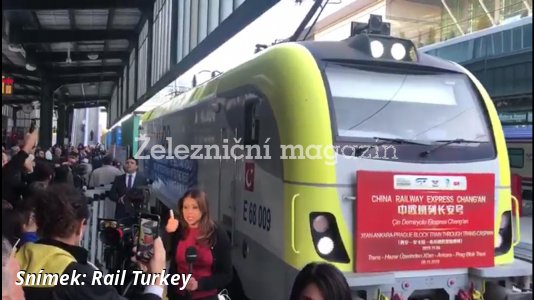 Vlak z Číny do ČR přes Turecko